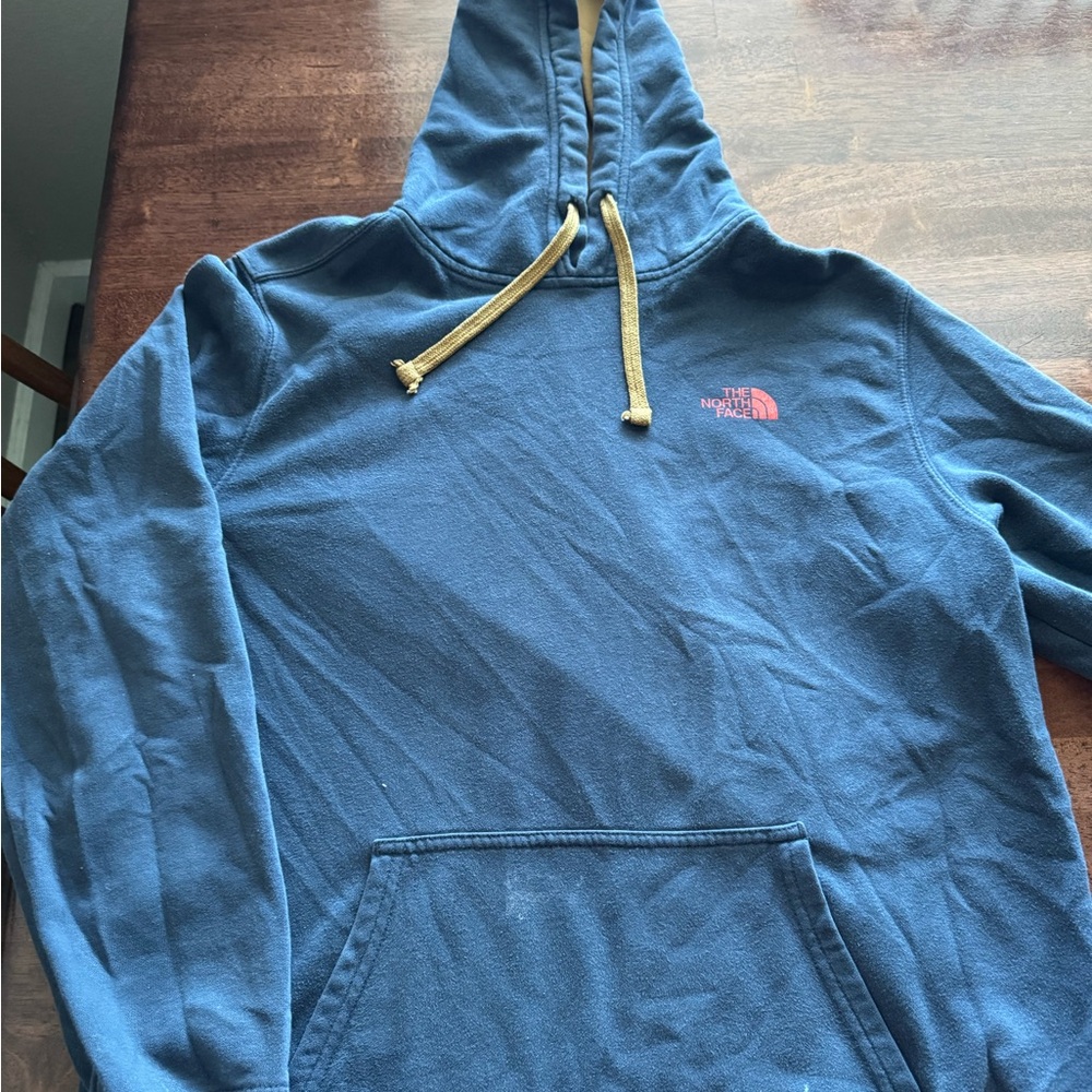 The North Face Men’s Navy Hoodie with Yellow Accents